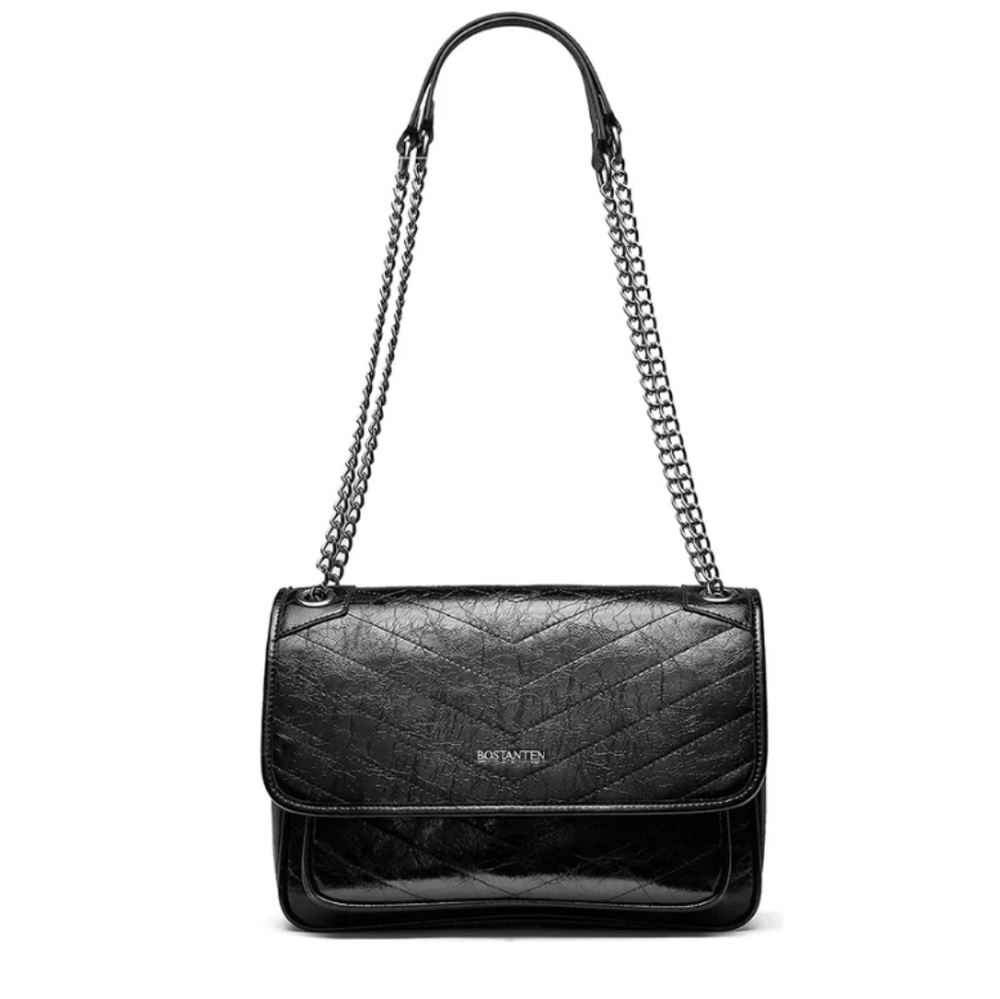 BOSTANTEN Women's Leather Handbag Designer Chevron Quilted Crossbody Bag Fashion